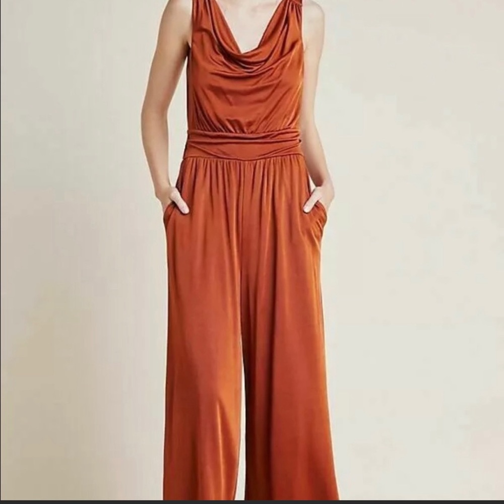 Burnt Orange Anthropologie Jumpsuit